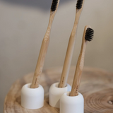 Diatomite Toothbrush Holder - White (Round)