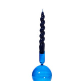 Taper holder - Egyptian blue coloured glass