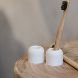Diatomite Toothbrush Holder - White (Round)