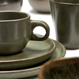 ESPRESSO CUP SURFACE D6,5 H5 WITH UNDER PLATE D13 CAMOGREEN