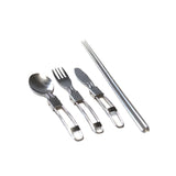 Portable stainless steel cutlery set