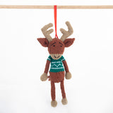 Fairtrade Christmas Decoration - Green Reindeer