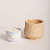 Pine Candle Vessel + Scented Candle Hiljaisuus Set