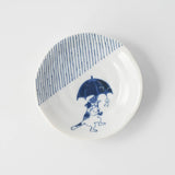 Japanese Porcelain Cat Plates - Someneko 5-Piece Gift Set
