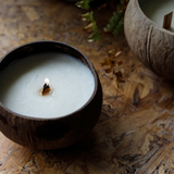 Natural Essential Oil Coconut Shell Candle - Cedarwood