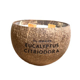 Natural Essential Oil Coconut Shell Candle with Coconut Wax  200g x 2pcs Eucalyptus Citriodora