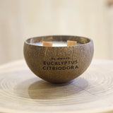 Natural Essential Oil Coconut Shell Candle with Coconut Wax  200g x 2pcs Eucalyptus Citriodora
