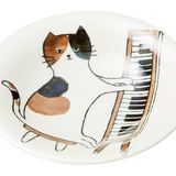 Pianist cat 16cm dish