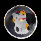 Small Glass Manekineko Plate - Mike