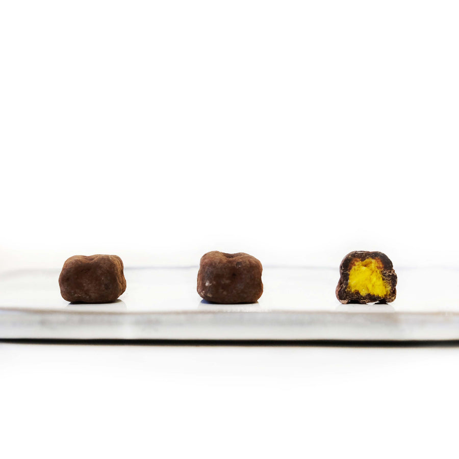 CH48 - Vegan Dark Chocolate covered Freeze-Dried Passion Fruit (Sold Per 10G)