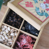 Bamboo new year candy box -four Grids