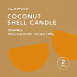 Natural Essential Oil Coconut Shell Candle - Orange