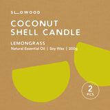 Natural Essential Oil Coconut Shell Candle - Lemongrass