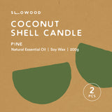 Natural Essential Oil Coconut Shell Candle - Pine