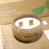 Natural Essential Oil Coconut Shell Candle - Green tea