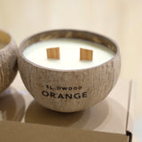 Natural Essential Oil Coconut Shell Candle - Orange