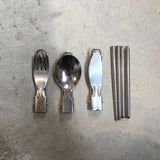 Portable stainless steel cutlery set