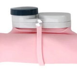 可折疊矽膠水瓶 600毫升 - 粉紅色