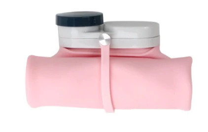 Foldable Silicone Water Bottle 600Ml - Pink