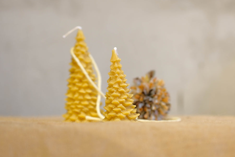 Beeswax Candle - Christmas Tree 9cm