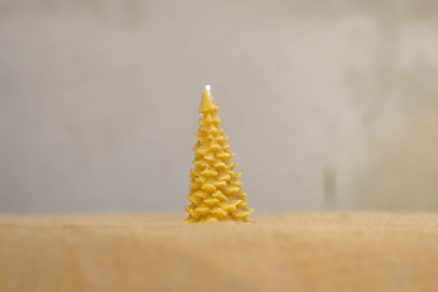 Beeswax Candle - Christmas Tree 9cm