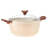 Non-stick sauce pot with lid | 24 cm | pink