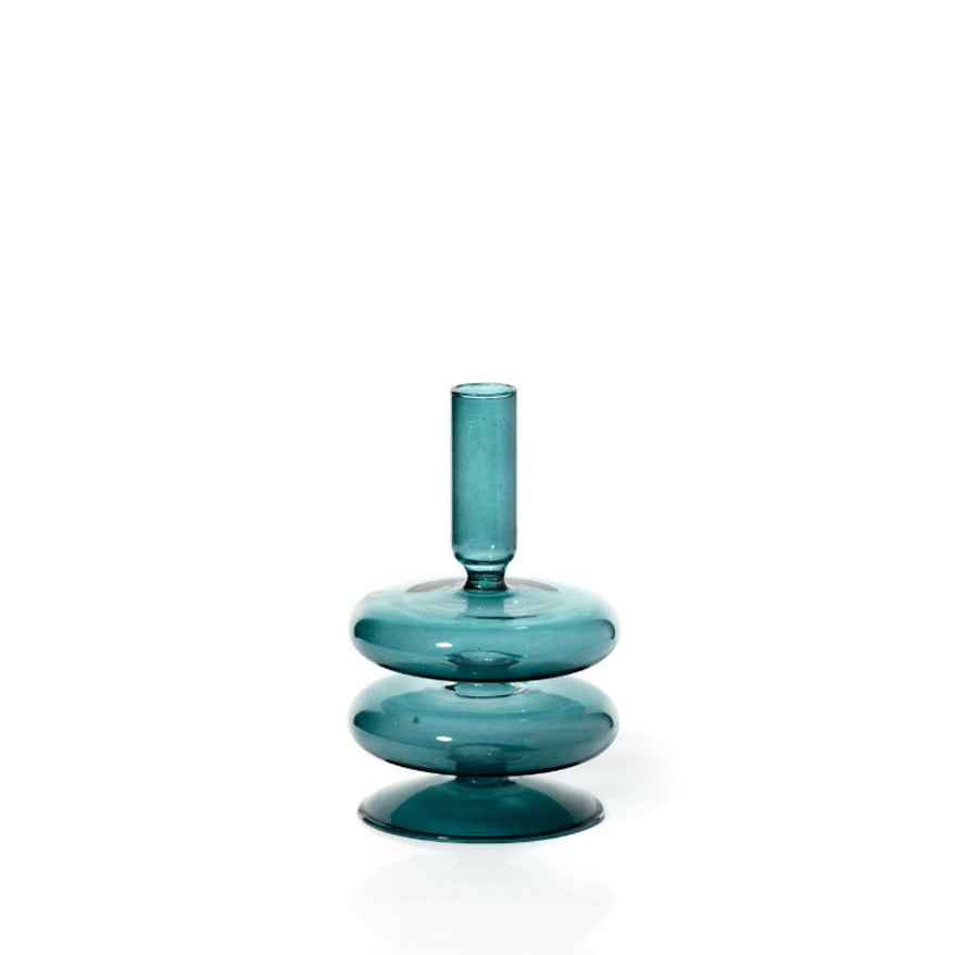 蠟燭座 - 海洋藍綠色玻璃
