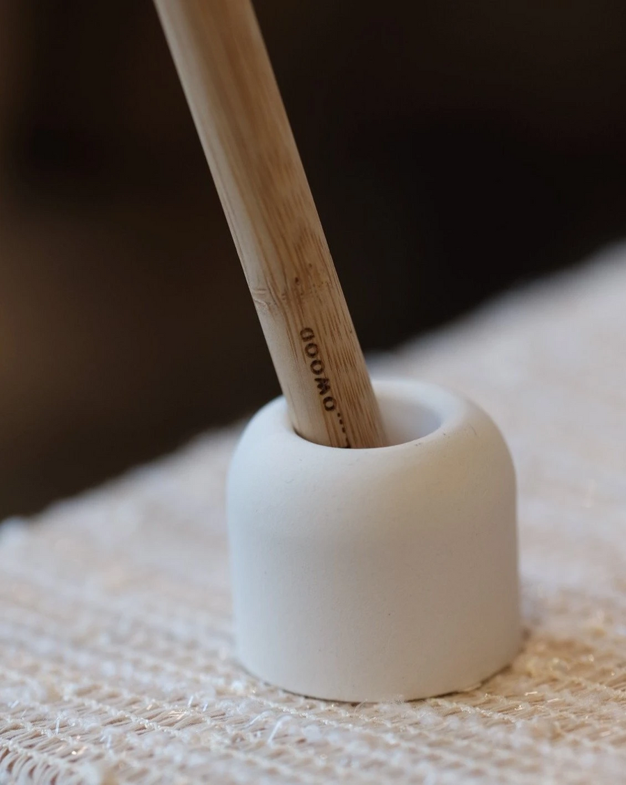 Diatomite Toothbrush Holder - White (Round)