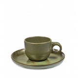 ESPRESSO CUP SURFACE D6,5 H5 WITH UNDER PLATE D13 CAMOGREEN