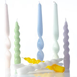 Twisted taper Candle - ice green 3 pack