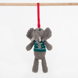 Fairtrade Christmas Decoration - Green Elephant
