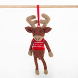 Fairtrade Christmas Decoration - Red Reindeer
