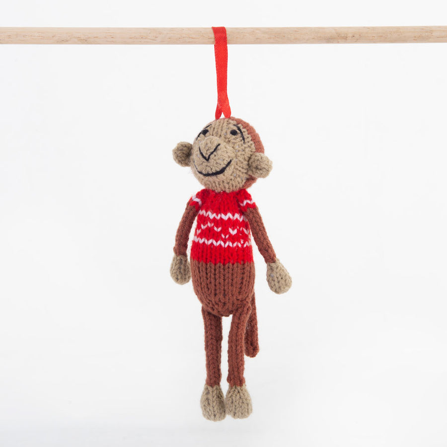 Fairtrade Christmas Decoration - Red Monkey