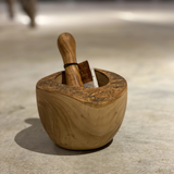 Olive Wood Natural Motar and Pestle 4.75"