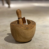 Olive Wood Natural Motar and Pestle 4.75"